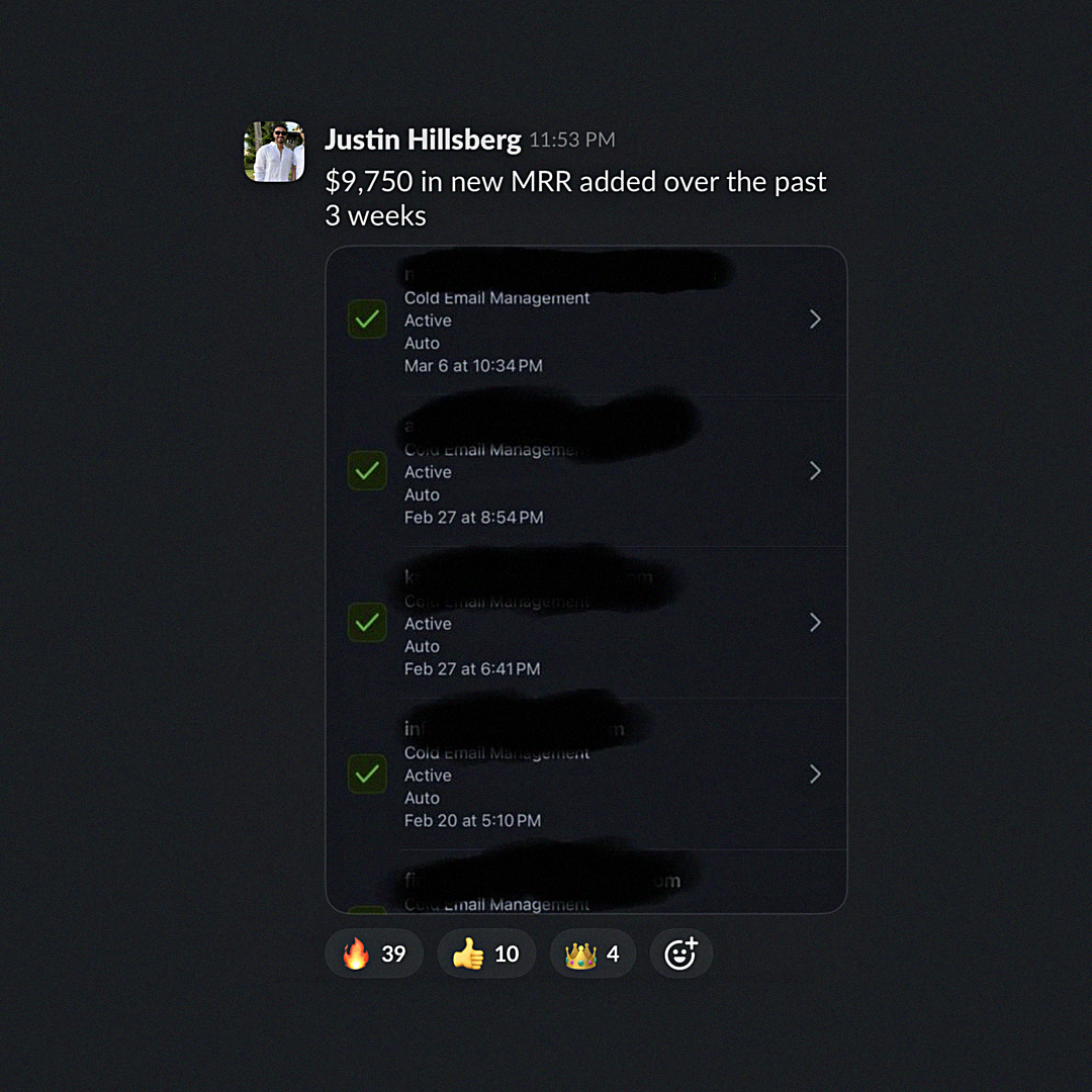 Justin Hillsberg result screenshot